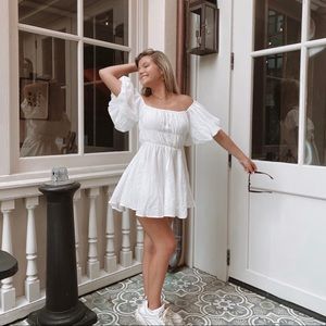 Halton Mini Dress White